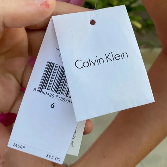 Calvin Klein colorful pink and purple multi color water color dress - Picture 5 of 6